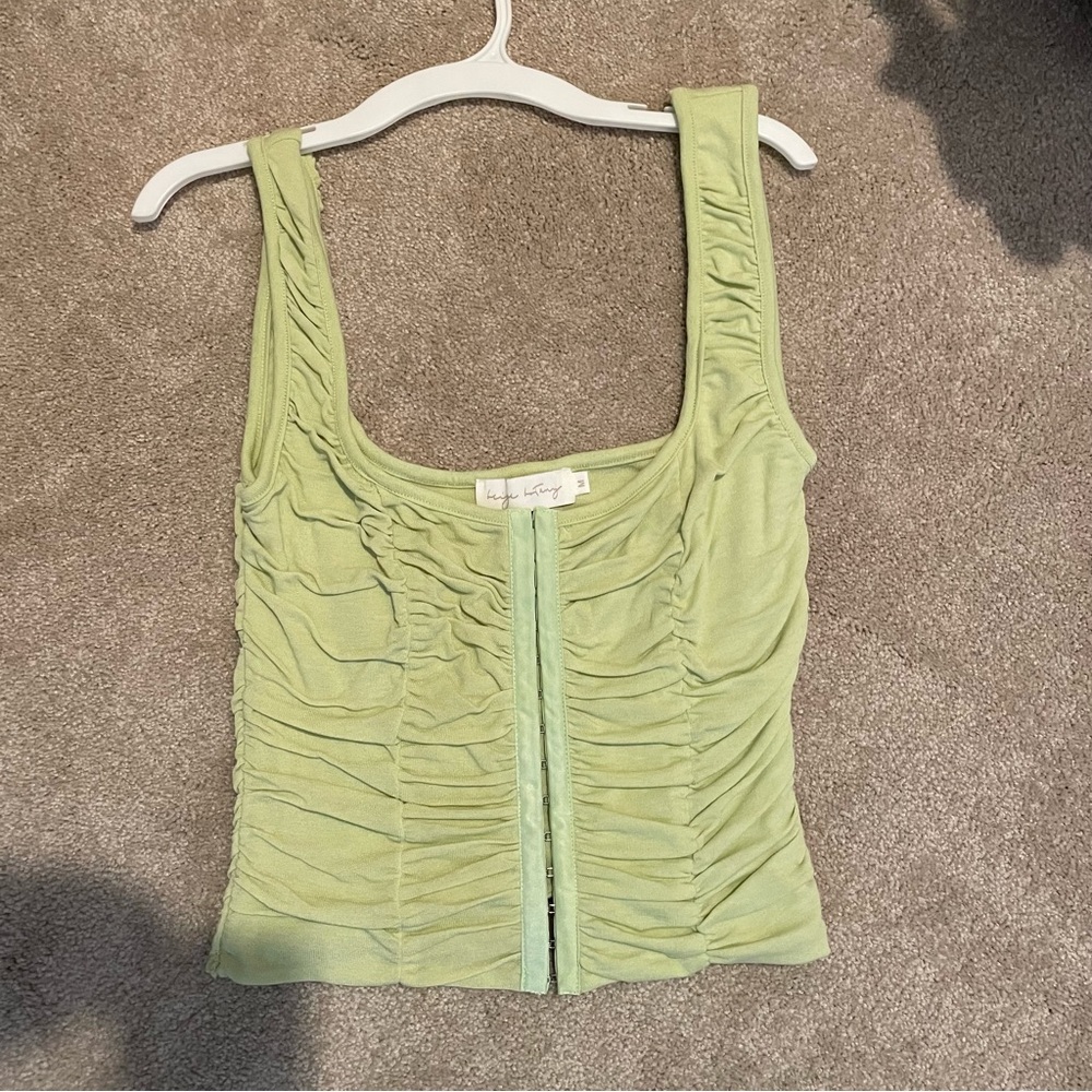 Green corset tank top